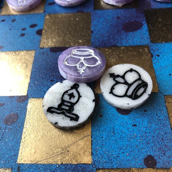 Chess Set - Golden Blue Splatter - Picture 9 of 9